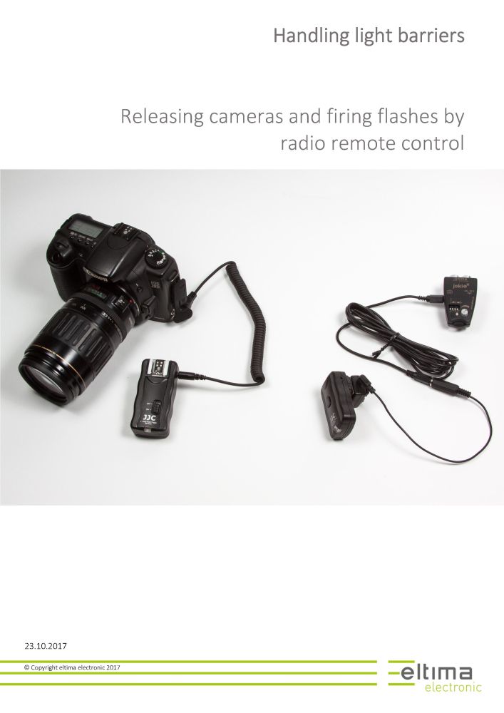 Releasing cameras and firing flashes by radio remote control